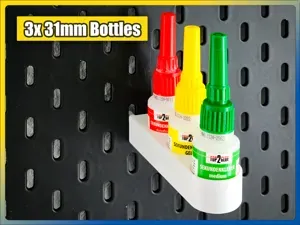 Super Glue Holder for IKEA Skadis (3 Slots)