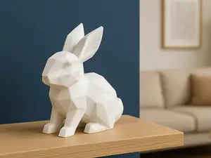 Geometric Bunny Sculpture – Minimalist Rabbit