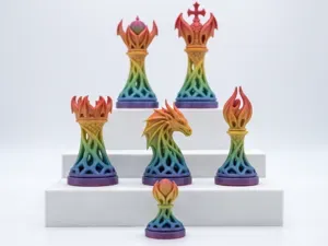 Dragonic Lattice Chess Set – Voronoi Chess Set