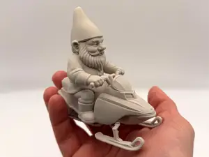 Snowmobile Garden Gnome