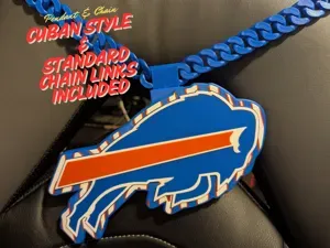 Buffalo Bills Oversized Pendant and Chain