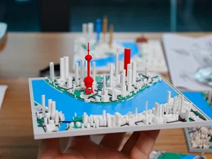 上海陆家嘴微缩城市天际线|黄浦江与东方明珠 160mm