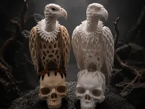 Gothic Vulture on Skull Duo – VORONOI Design