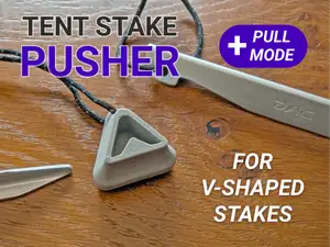Tent Stake Pusher for V-shaped stakes like DAC