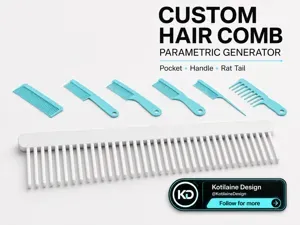 Parametric Hair Comb Generator – Custom Size