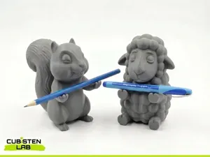 Animal Pen Holder – Squirrel & Sheep Pencil Stand