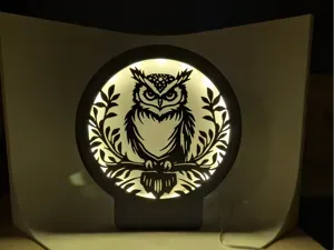 LED Silhouetten Lampe Eule auf Ast