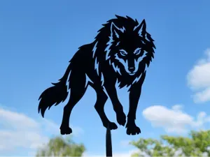 Dark Wolf 2D Wall Art Forest Predator Decor