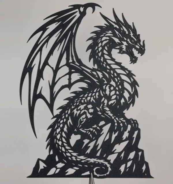 Dark Dragon 2D Wall Art Fantasy Creature Decor — Image 3 of 3