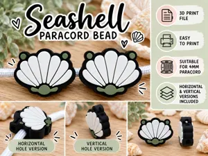 Seashell Paracord Bead Horizontal & Vertical Holes