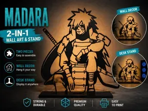 Madara Uchiha - 2-in-1 Wall Art & Display Stand