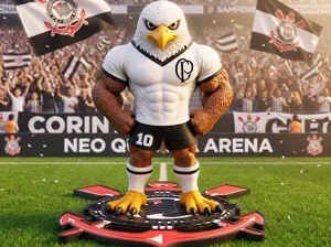 Mascote Gavião Corinthians 25 cm 80% No AMS