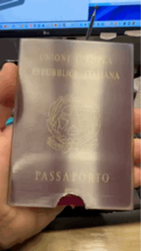 Passport Holder Passport logo embossed at the back