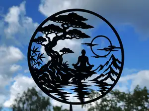 Zen Meditation Mountain Landscape 2D Wall Art