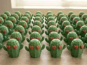 Cactus in love for Valentine's day