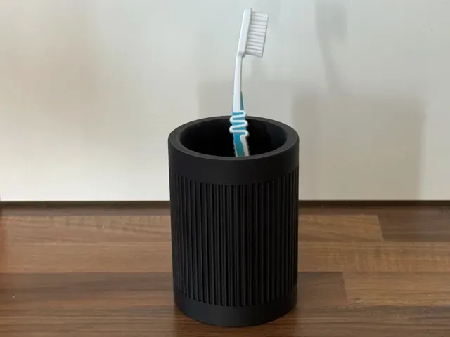 Ribbed Toothbrush Holder | Japandi Bathroom Cup — Фото 2 из 4