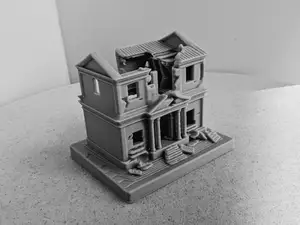 Ruined Victorian House Miniature 005