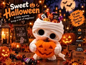Cute Mummy Pumpkin Chocolate Candy Container