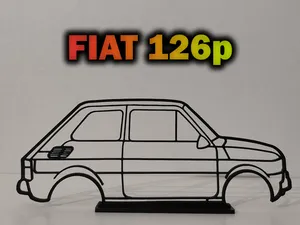 Fiat 126p Car Outline Wall Art