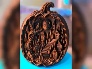 Haunted Pumpkin Village Diorama - Halloween Decor