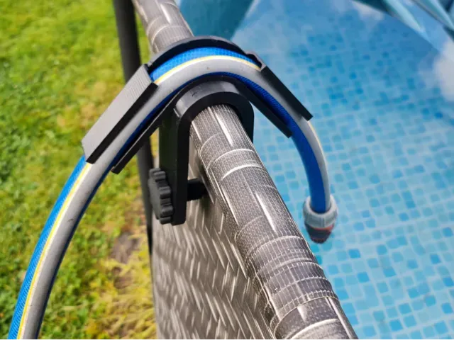 Universal Hose Holder for Pool or Barrel Filling