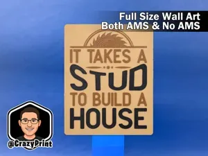 Funny STUD Contractor Sign / Wall Art - No AMS