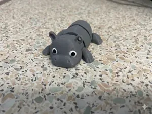 Cute flexi hippo keychain