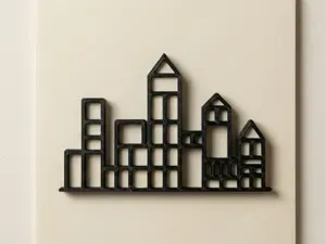 Building Blocks Cityscape - 3D Print Wall Art