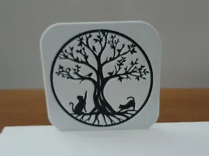 Chat et arbre de vie hueforge