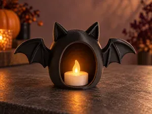 Cute Bat LED Tealight Holder – Halloween Decor