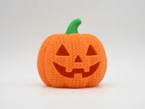Knitted Pumpkin Jack-O-Lantern - Halloween