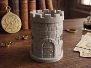 Medieval Castle Tower Pen Holder