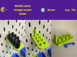 SKADIS METRIC HEXAGON SOCKET HOLDER 6.35 mm