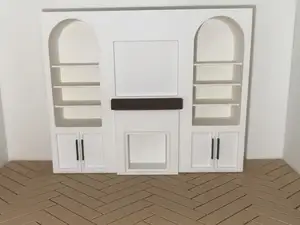 Dollhouse Fireplace with Built-In Shelving