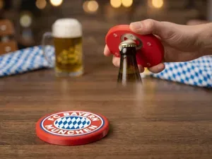 Premium FC Bayern München Bierdeckel mit Bieröffne