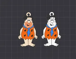 cartoon character - fred flintstone keychain / necklace charm (free for commercial use)