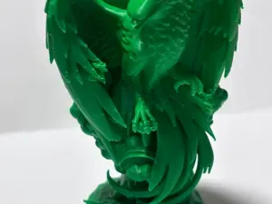 Green Phoenix Bust Sculpture