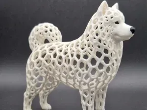 Voronoi Samoyed Dog Figure - X2D - zero waste