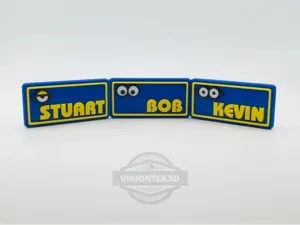 Kevin, Stuart & Bob Minion 3D Printer Name Plates