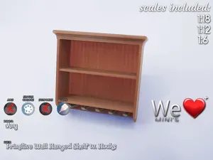 Primitive Wall Hanged Shelf 1:12 1:18 1:6