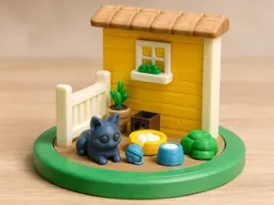 Cat House Diorama Flexi Cat - No AMS - NO Supports