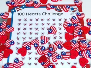 The 100 Hidden USA Hearts 4th July Game + PDF
