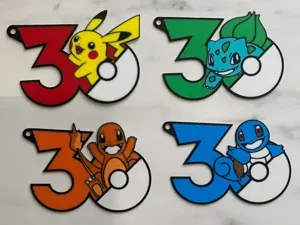 Pokemon 30th Anniversary Starter Keychain Set