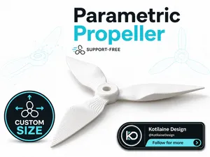 Parametric Support-Free Propeller Generator Blades
