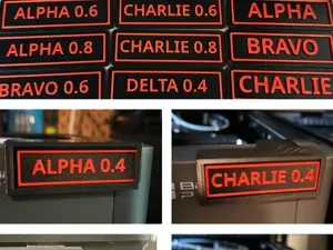 P1S/P1P Swappable Name Plate CUSTOMIZABLE INSERTS