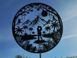 Romantic Couple Landscape 2D Wall Art