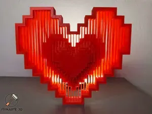 Pixel Heart String Art – Retro Heart Decor