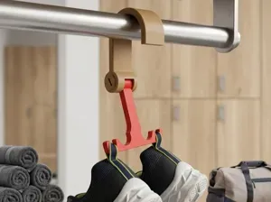 Travel hanger for shoes / clothing with hooks
