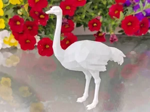 Geometric Low Poly Ostrich Figurine