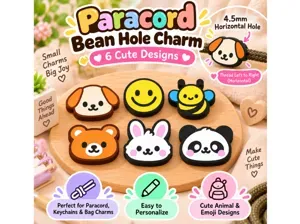 Chunky Beads Cute aParacord Animal Charms Kawaii